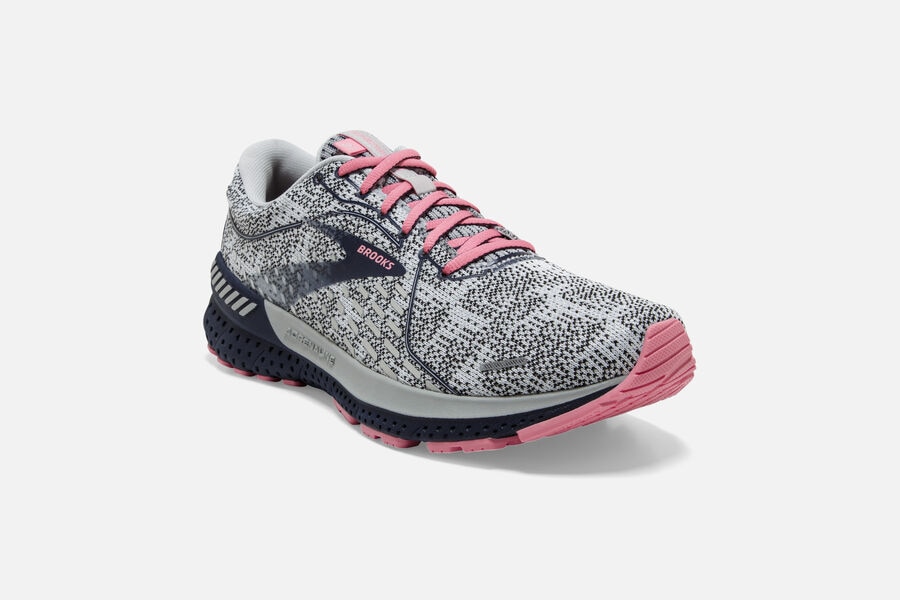 Brooks Adrenaline Gts 21 Road Loopschoenen Dames - Wit/Zwart/Roze - 063827HEG